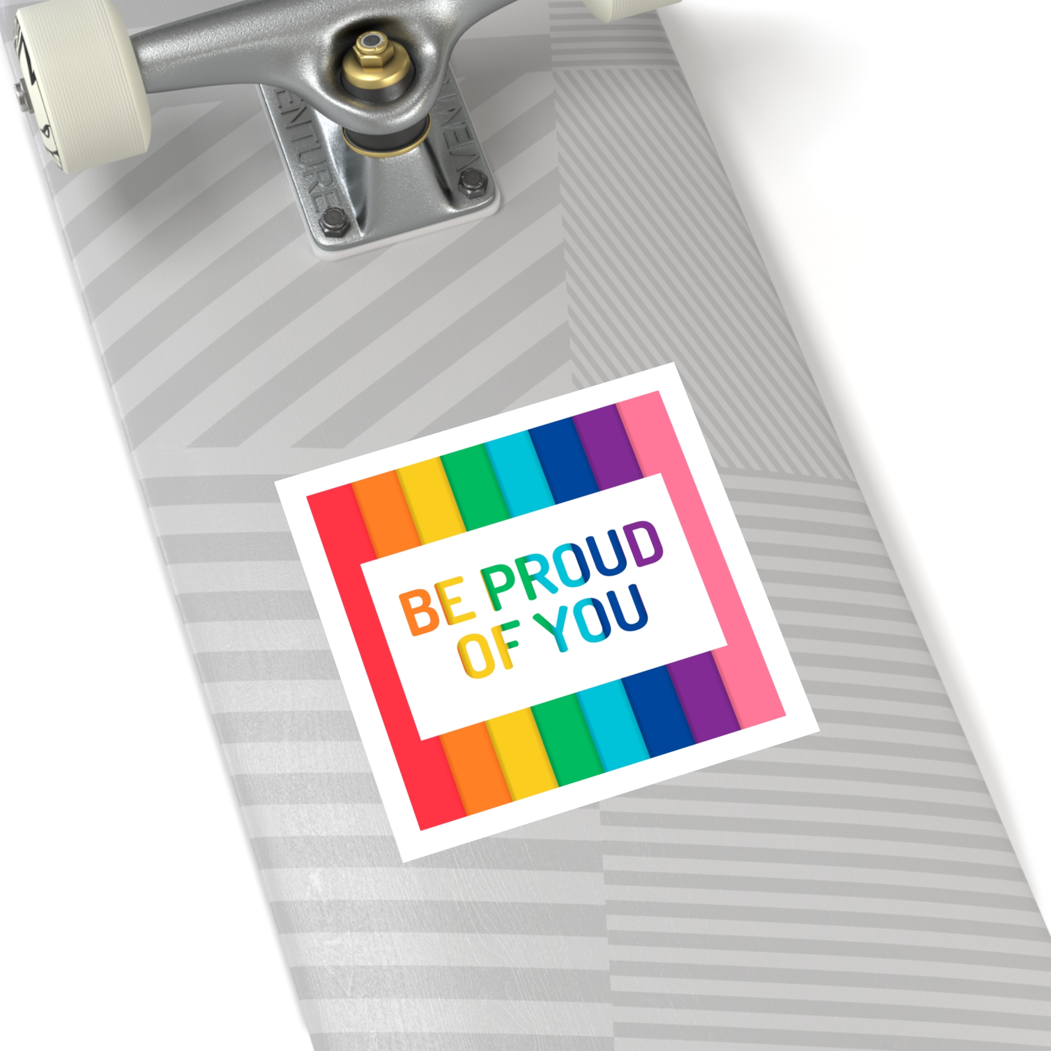 Rainbow Colored Background With Be Proud You Concept Pride Month Laminate Stickers Square - Image 44