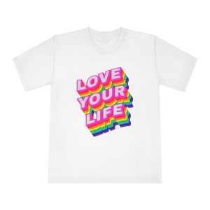 Rainbow Word Love Your Life Typography Design Element - Unisex Classic Crewneck T Shirt