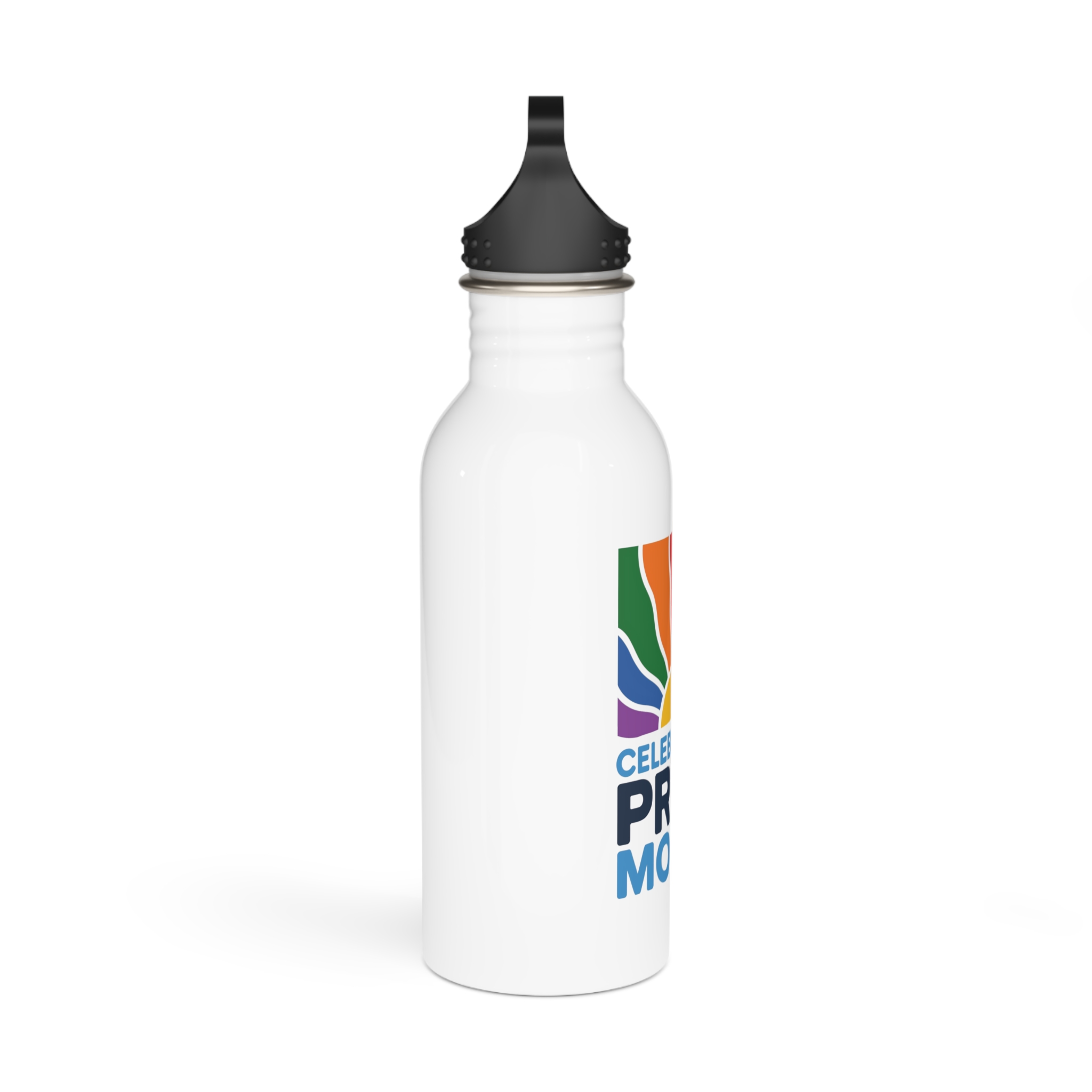 Celebrating Pride Month Colorful Graphic Design (1) Stainless Steel Water Bottle - Image 2