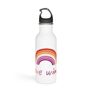 Colorful Rainbow Shape Lesbian Pride Flag Happy Pride Day Lgbtqia Community Pride Month Vector Hand Drawn Doodle Posters Stickers Logo Cards Stainless Steel Water Bottle
