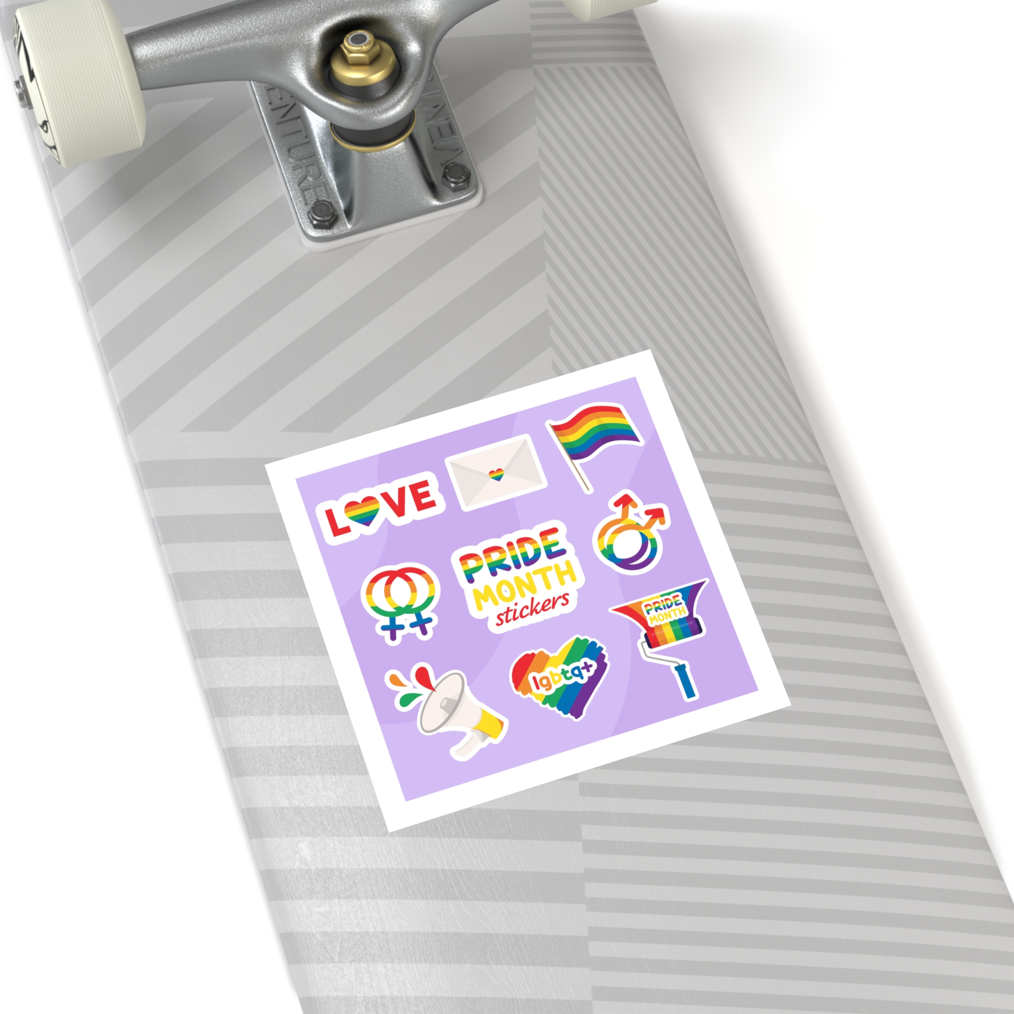 Pride Month Stickers Lgbtq Rainbow Flag Cute Flat Illustrations Laminate Stickers Square - Image 36