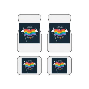 Rainbow Flag With Pride Day Concept Car Mats Set Of 4