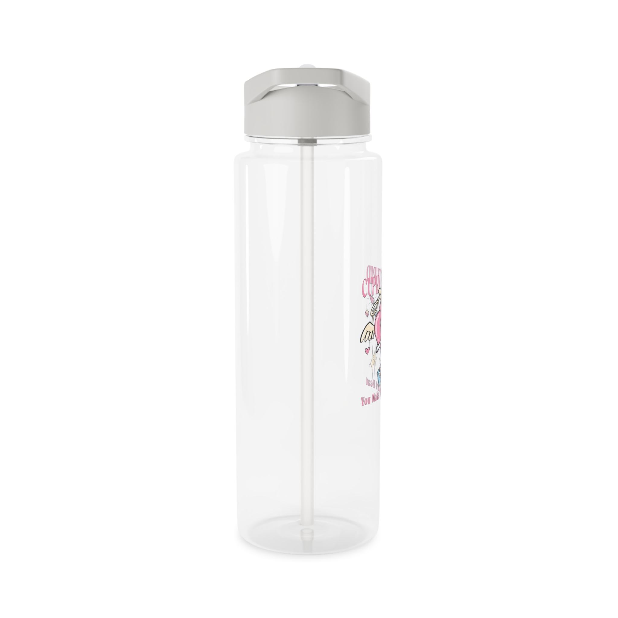 Love Cupid Holding Bow Tshirt Design Tritan Water Bottle - Image 8
