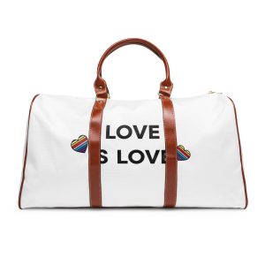 Love Is Love With Rainbow Hearts Waterproof Travel Bag