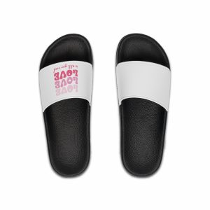 Valentine S Day Retro Typography T Shirt Mens Slide Sandals