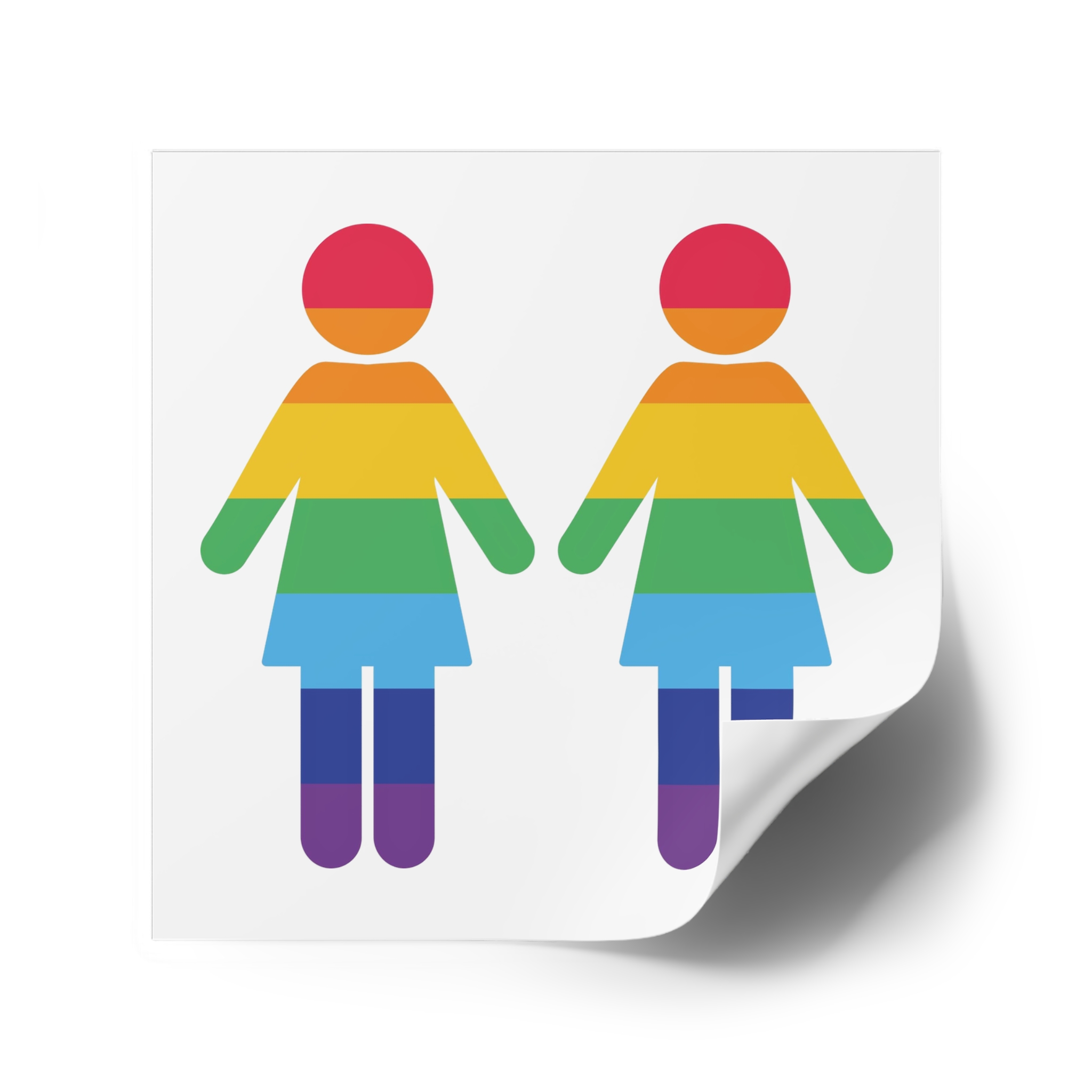 Lgbt Pride Two Lesbians Vector Icon Rainbow Colors Vector Illustration Laminate Stickers Square - Image 34