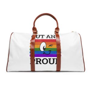 Out Proud Lgbtq Pride Month Quote Book Lover Rainbow Flag Hand Drawn Art White Background Waterproof Travel Bag