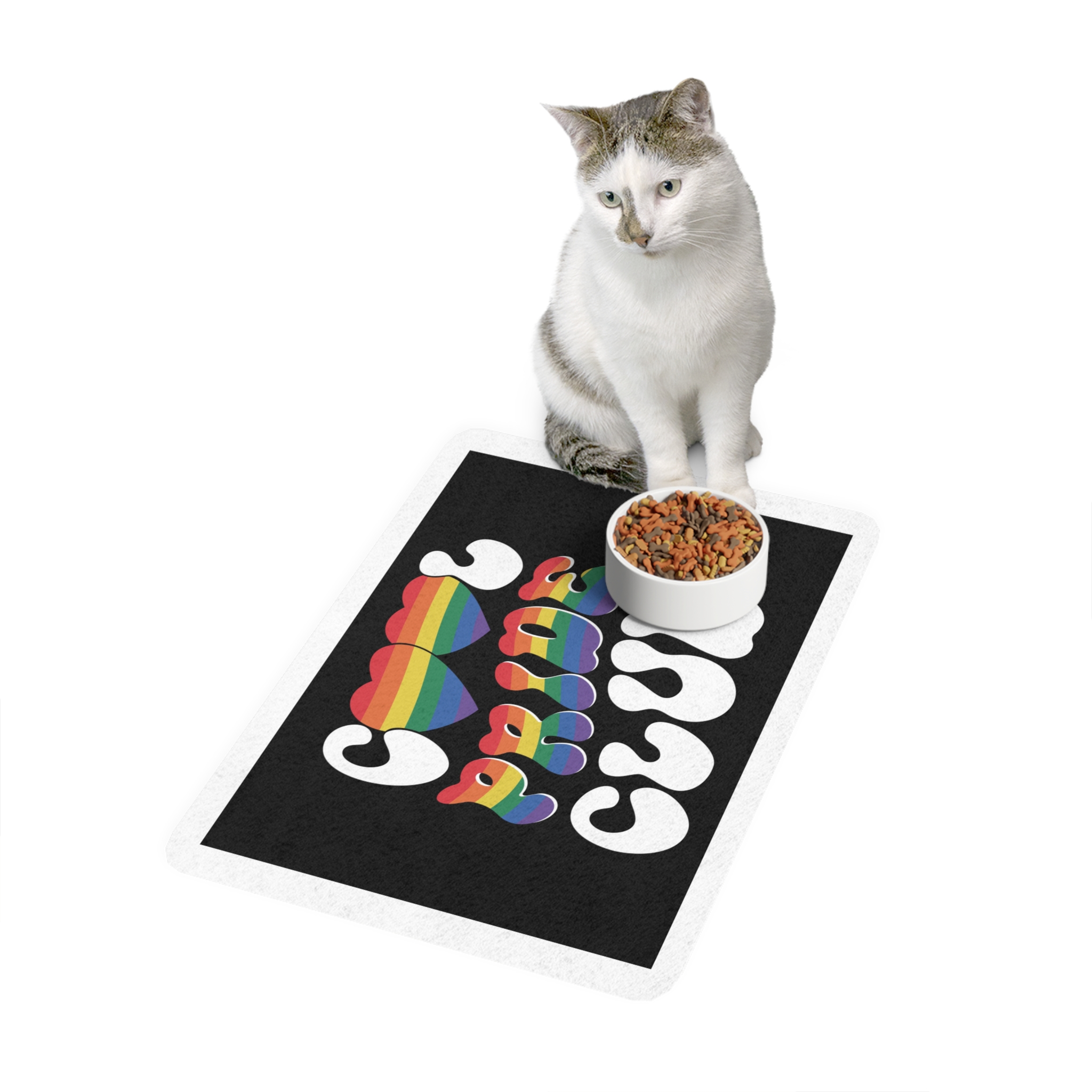 Rainbow Club Logo With Word Rainbow Top Pet Food Mat 12x18 - Image 3