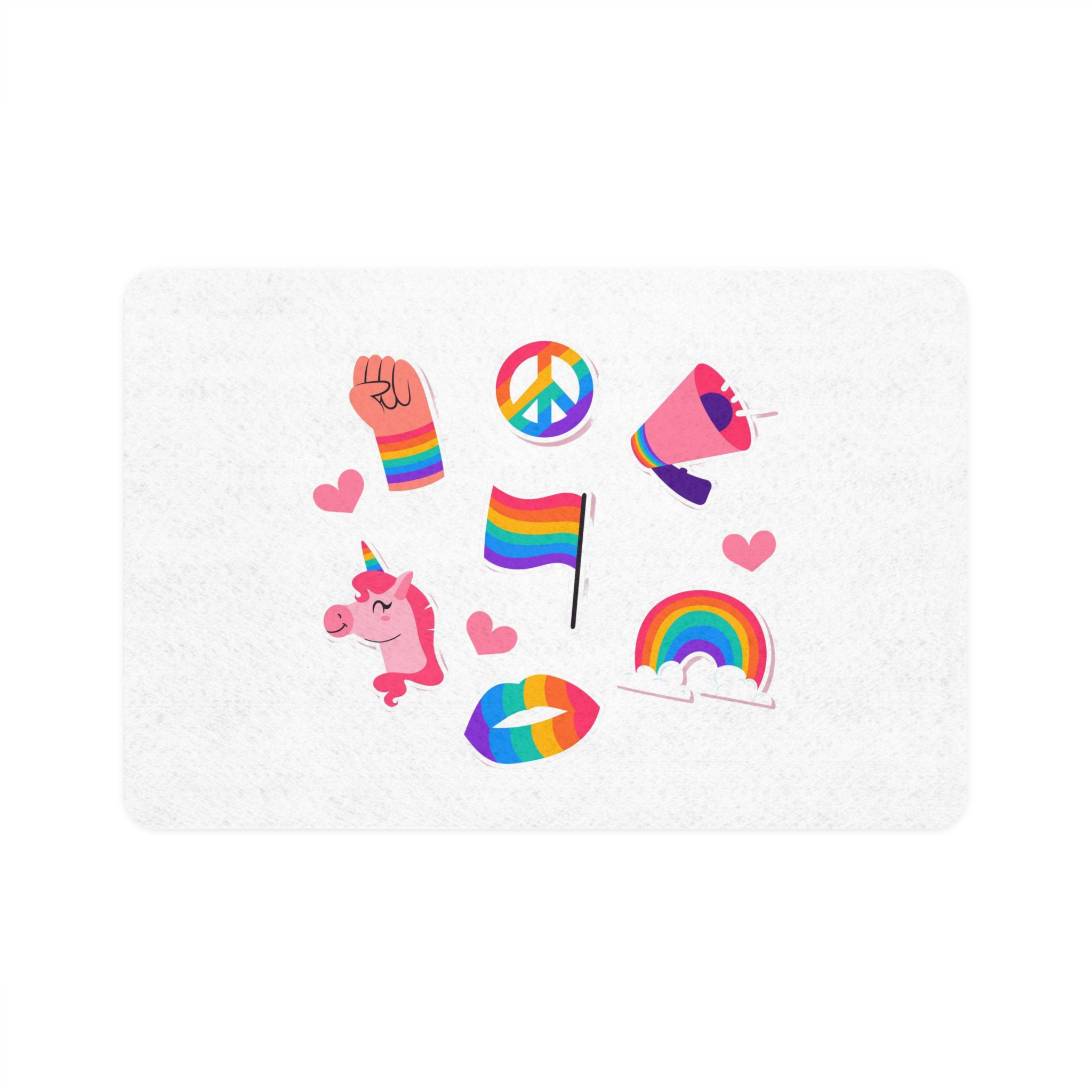 Flat Pride Month Lgbt Elements Collection(2) Pet Food Mat 12x18