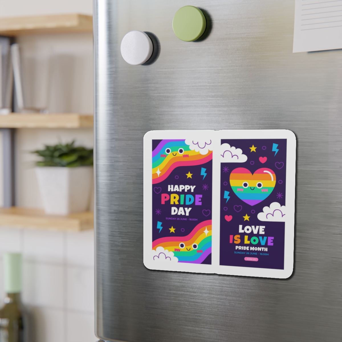 Flat Pride Month Vertical Banners Collection Die Cut Magnets - Image 15