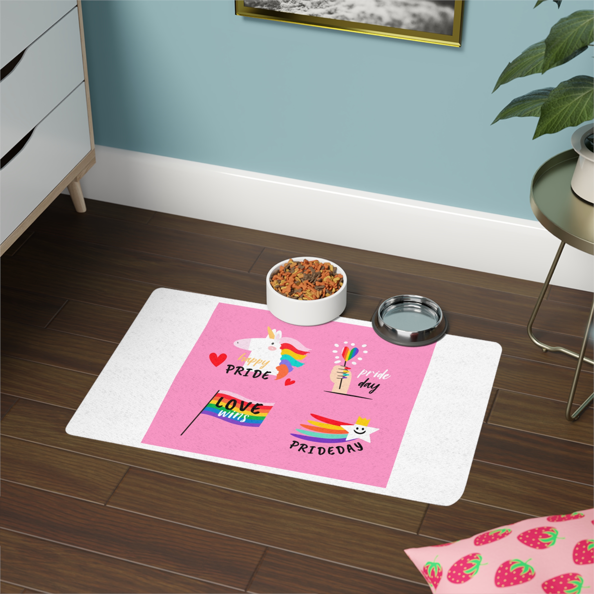 Pride Day Label Collection Theme Pet Food Mat 12x18 - Image 4