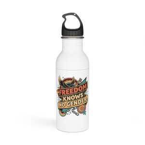 Freedom Knows No Gender Lgbtq Pride Retro Design Stainless Steel Water Bottle