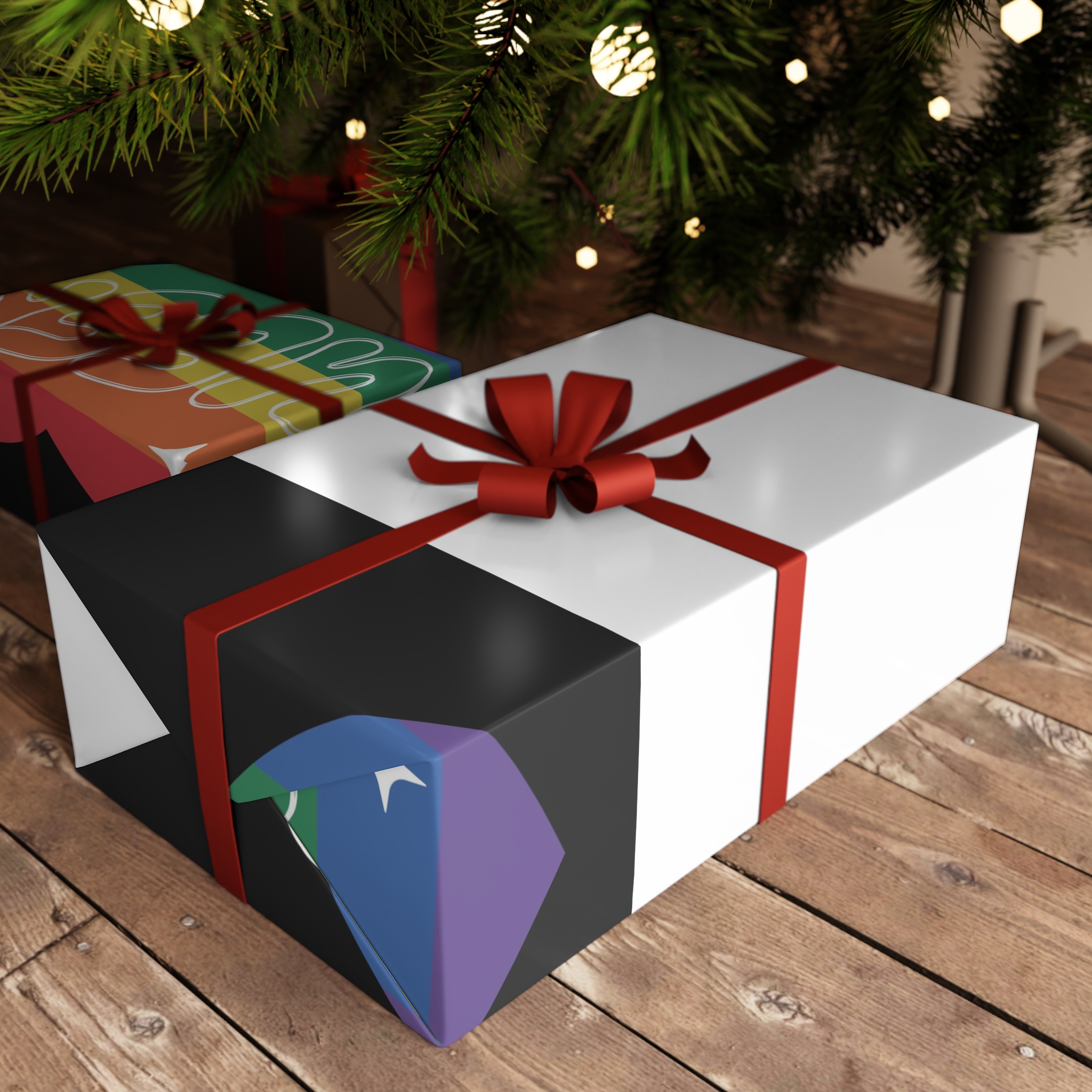 Queer Pride Heart Gift Wrapping Paper Sheets 1pc - Image 3