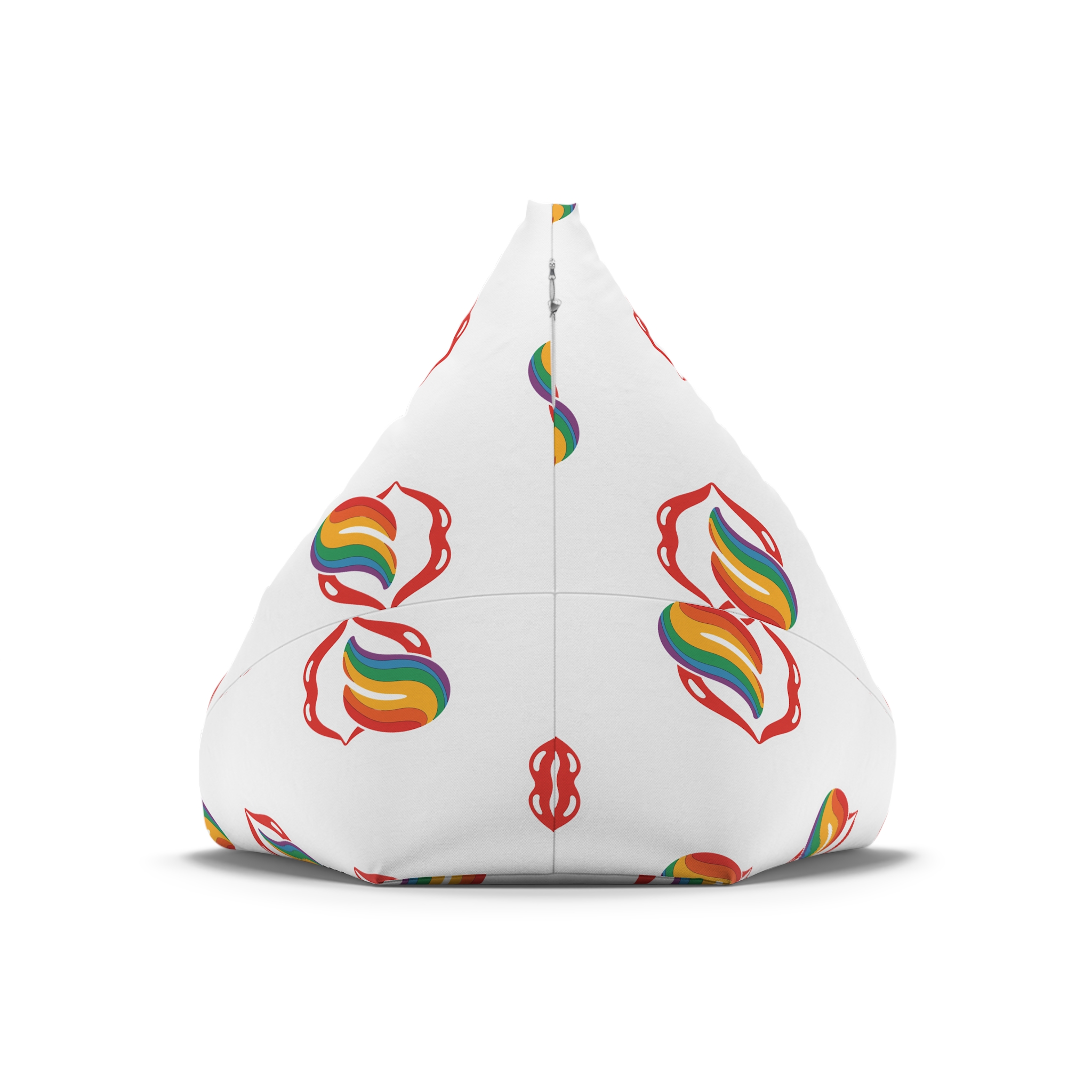 Rainbow Tongue Pop Art Lips Illustration Bean Bag Chair Cover - Image 6
