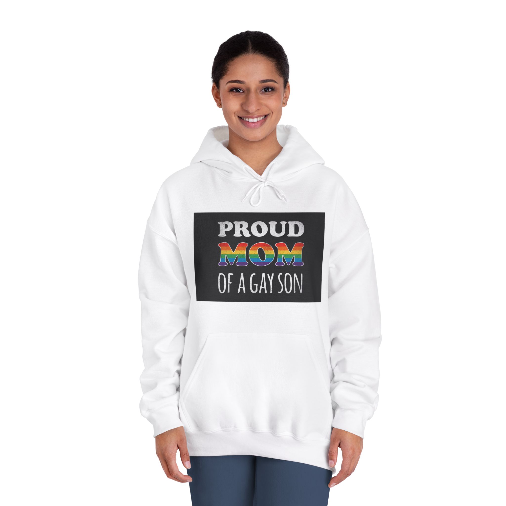 Mother Day Pride Rainbow Typography Vector Premium T Shirt(4) Unisex Dryblend Hooded Sweatshirt - Image 4