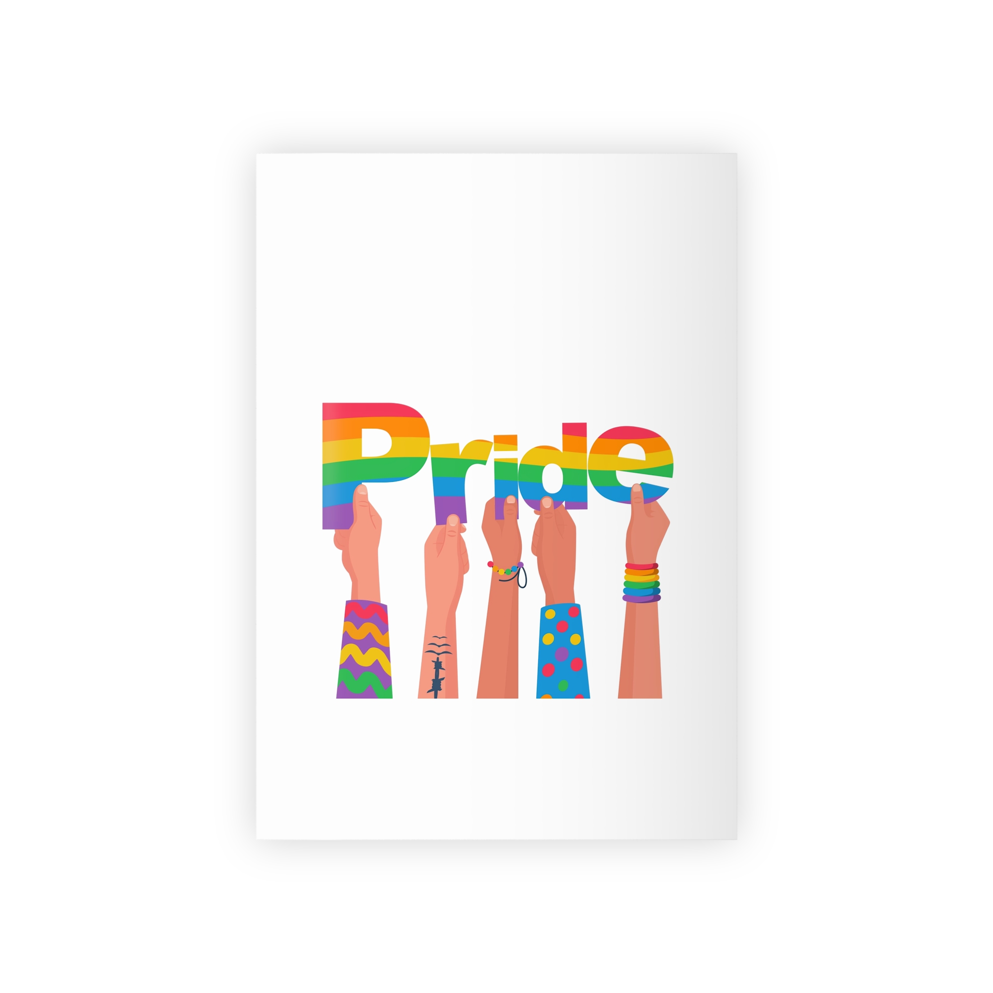 Happy Pride Day Colored Letters Hands Gay Bisexuals Freedom Fighters Gift Wrapping Paper Rolls 1pc