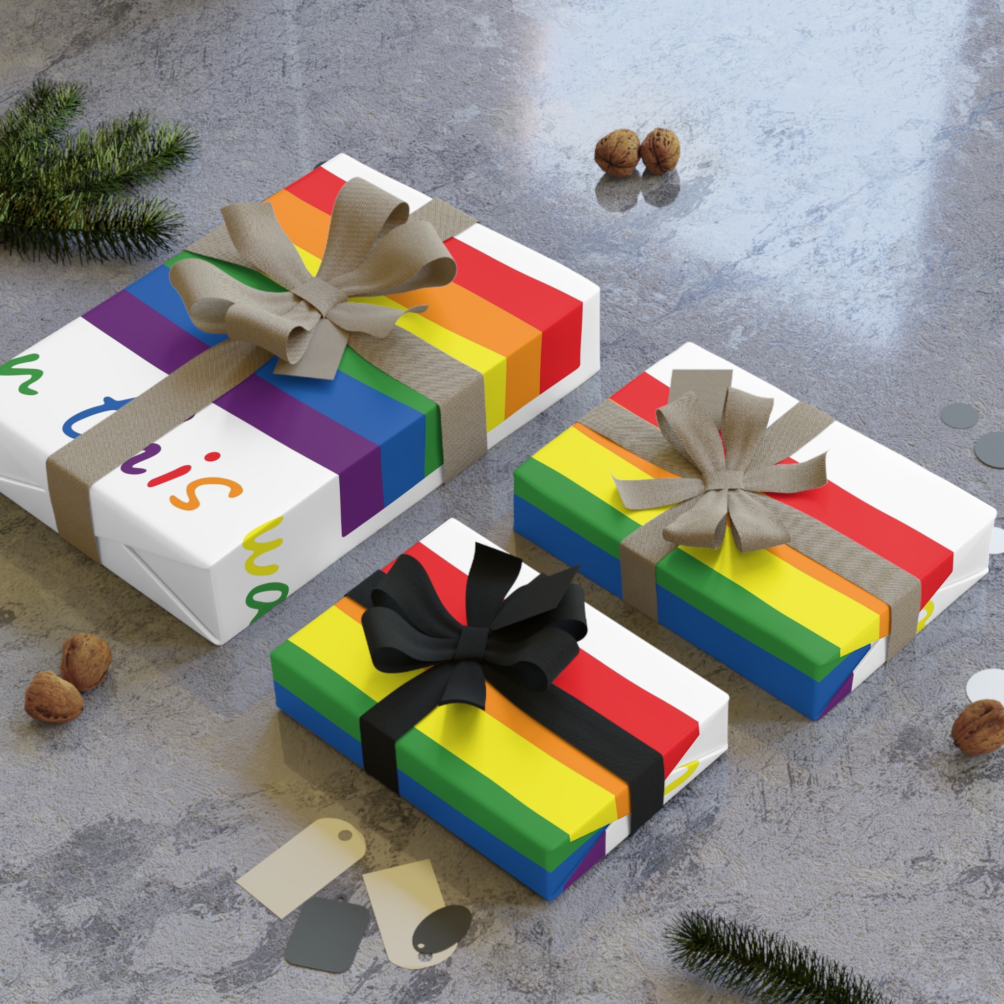 Colorful Gay Pride Flag Happy Pride Day Lgbtq Community Pride Month Vector Hand Drawn Doodle Posters Stickers Logo Cards(1) Gift Wrapping Paper Rolls 1pc - Image 4