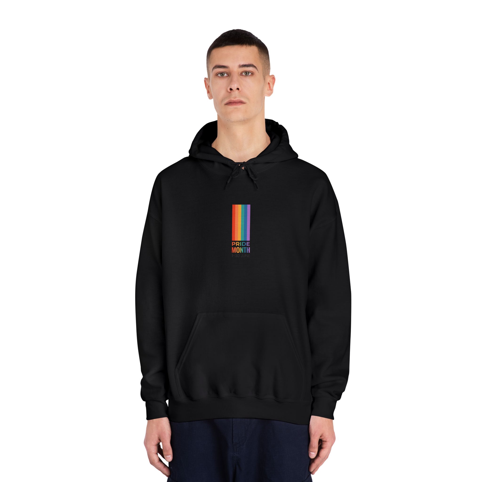 Lgbtq Pride Month Vertical Banner Card Poster Template With Rainbow Gay Parade Celebration Vector Unisex Dryblend Hooded Sweatshirt - Image 11
