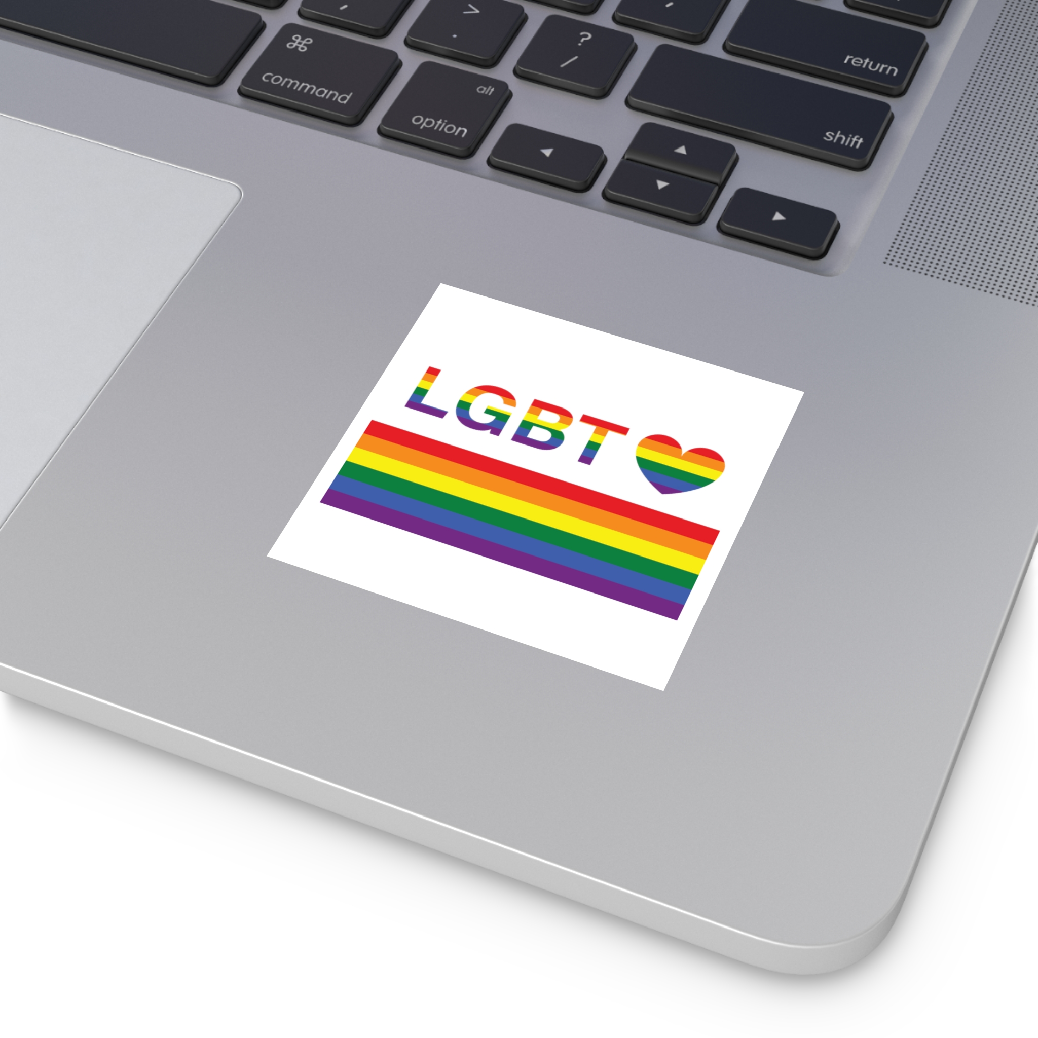 Lgbt Word Text Letter With Heart Rainbow Color Flag Isolated White Background Vector Illustration Laminate Stickers Square - Image 7
