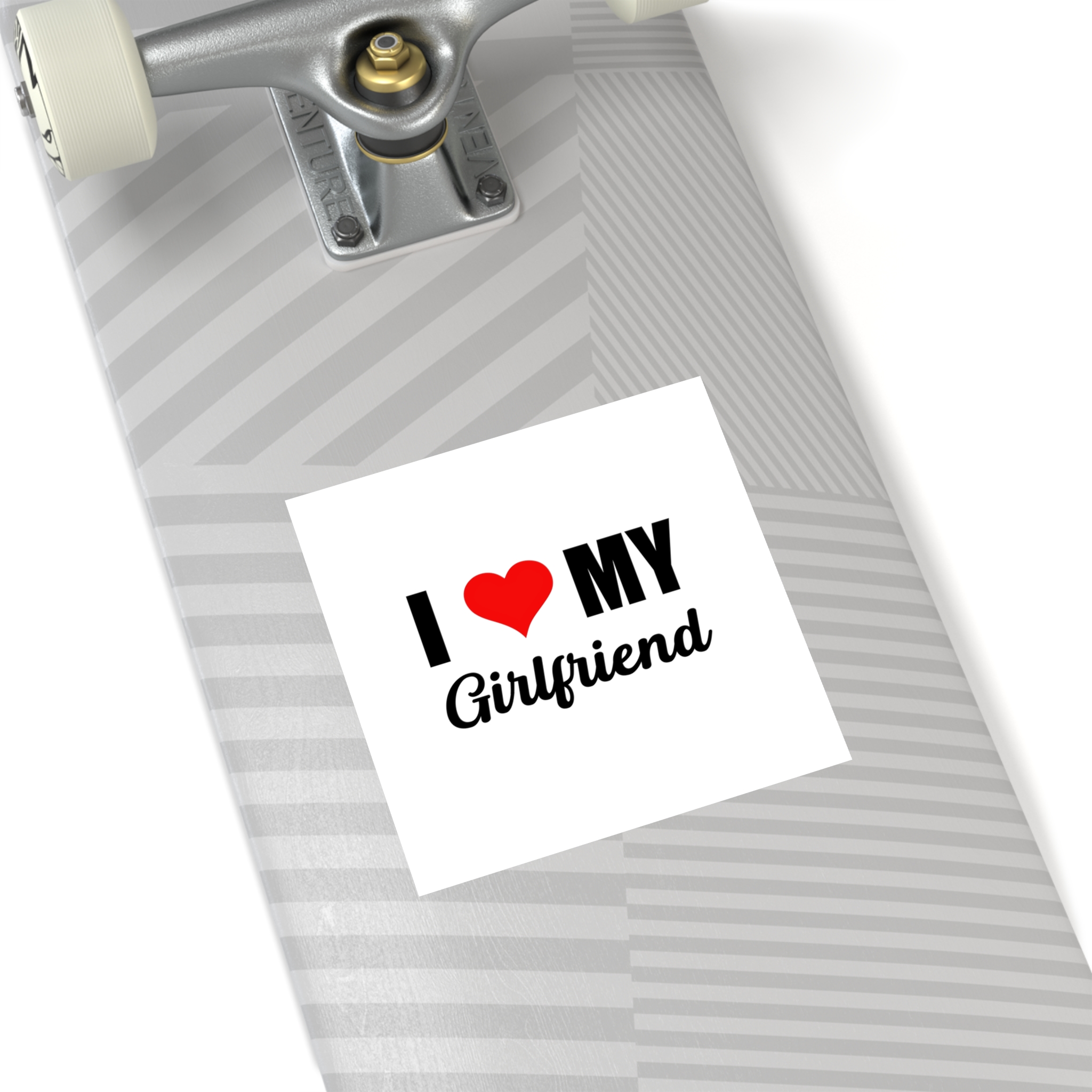 I Love My Girlfriend Valentine T Shirt Design Laminate Stickers Square - Image 36