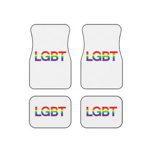 Vector Flat Lgbt Rainbow Flag Lettering Car Mats Set Of 4
