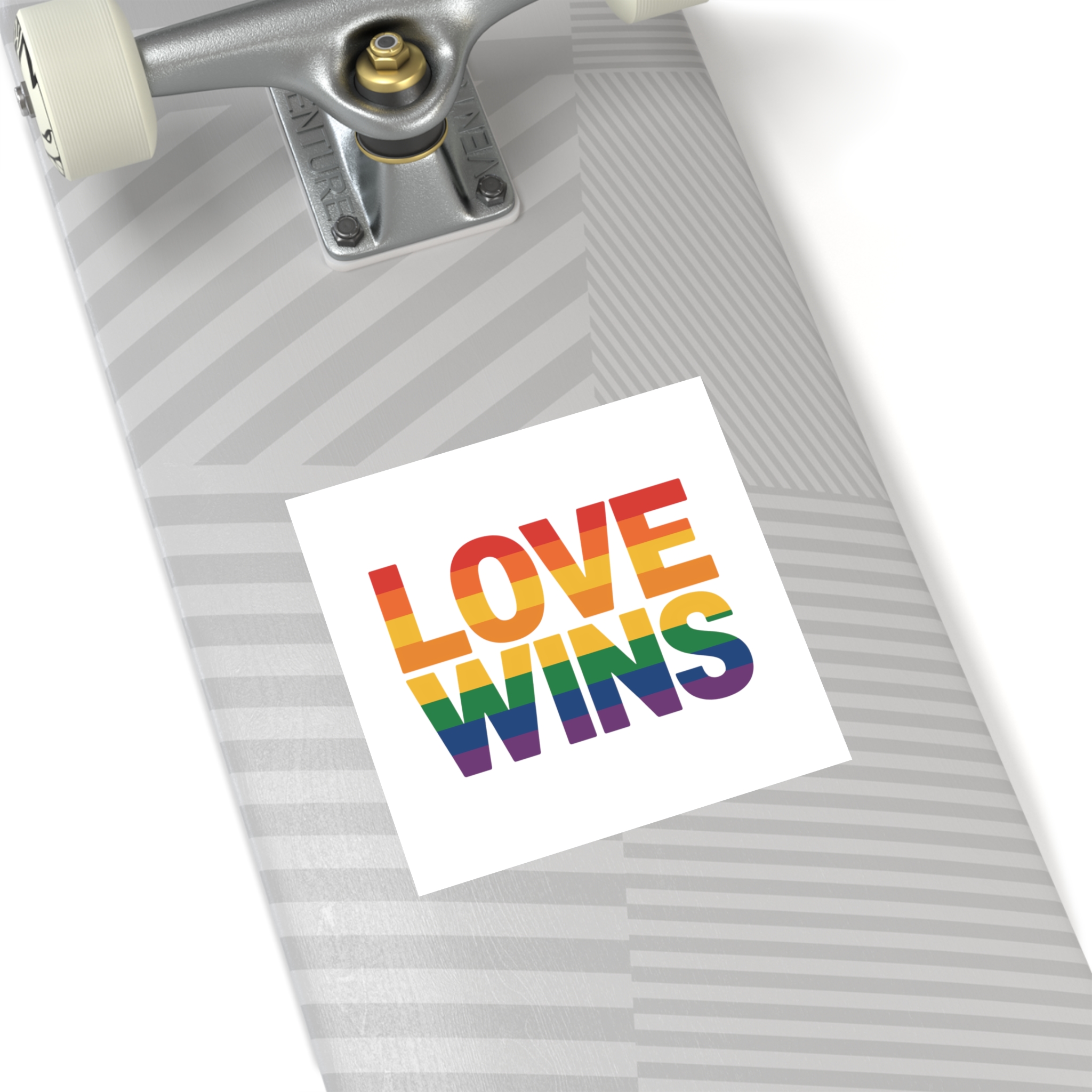 Love Wins Rainbow Pride Message Laminate Stickers Square - Image 36