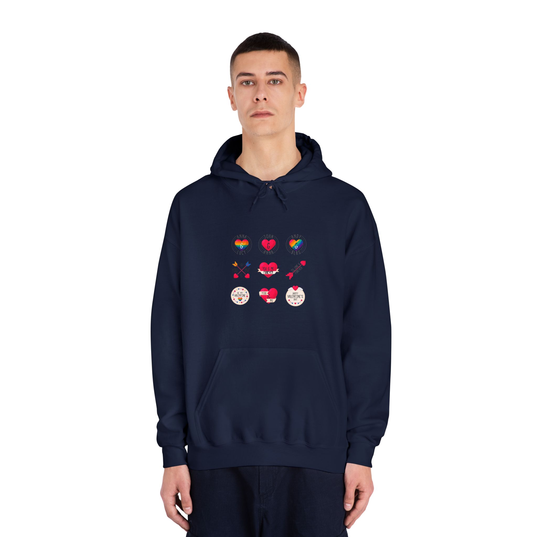Lgbt Valentine S Day Label Collection Unisex Dryblend Hooded Sweatshirt - Image 31