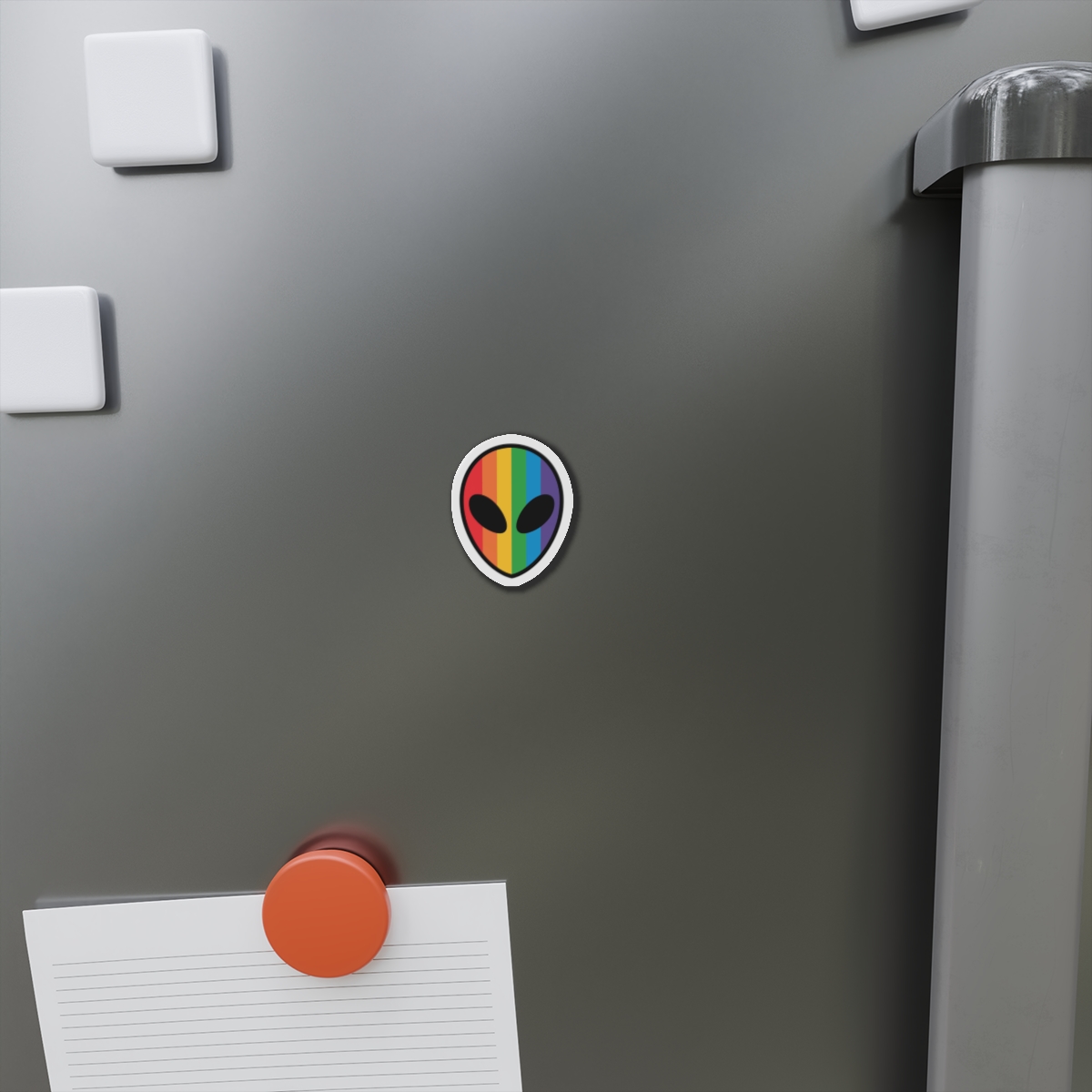 Rainbow Alien Head Lgbt Pride Illustration Die Cut Magnets - Image 2