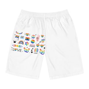 Lgbt Stickers Pack Doodle Style Lgbtq Set Lgbt Pride Community Symbols Rainbow Colored Element Mens Board Shorts Aop