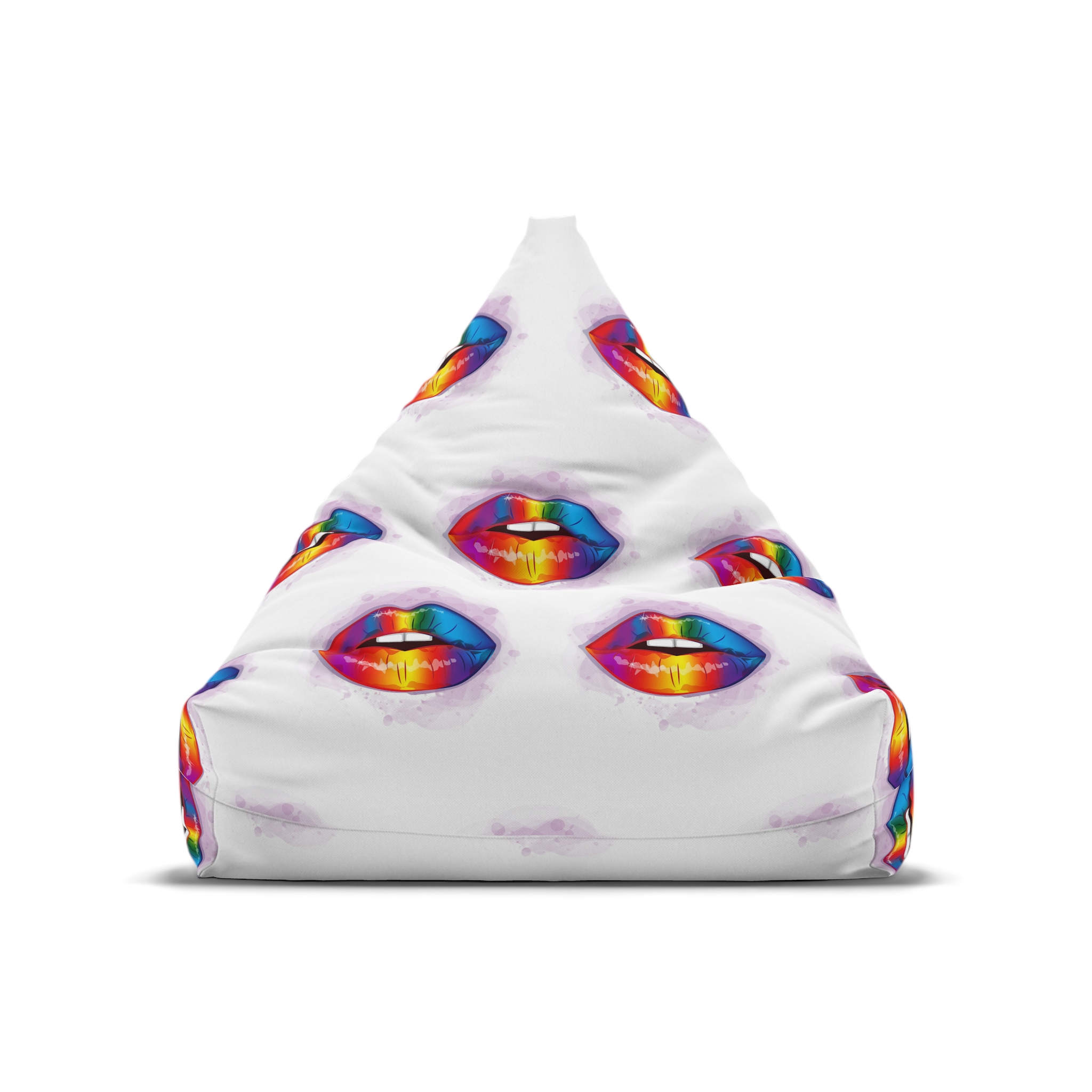 Rainbow Lips Lgbt Beautiful Fashionable Realistic Realistic Watercolor Style Print Vector Bean Bag Chair Cover - Image 5