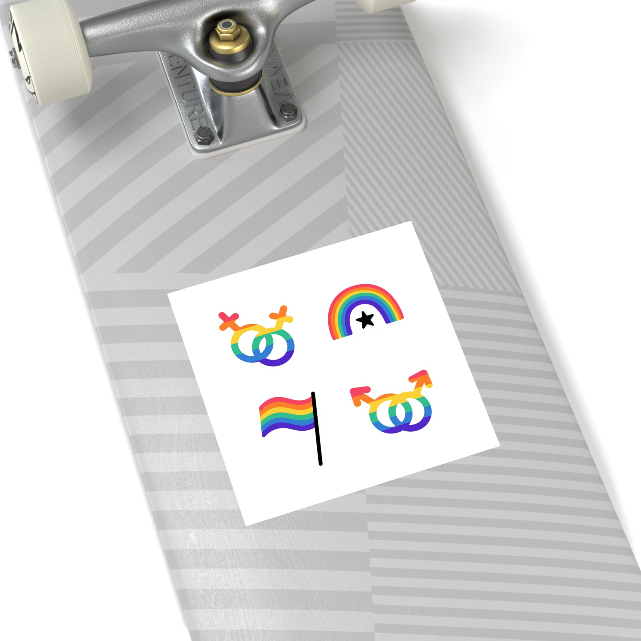 Lgbt Stickers Doodle Style Lgbtq Set Lgbt Pride Community Symbols Rainbow Colored Elements Flag Heart Rainbow Laminate Stickers Square - Image 48