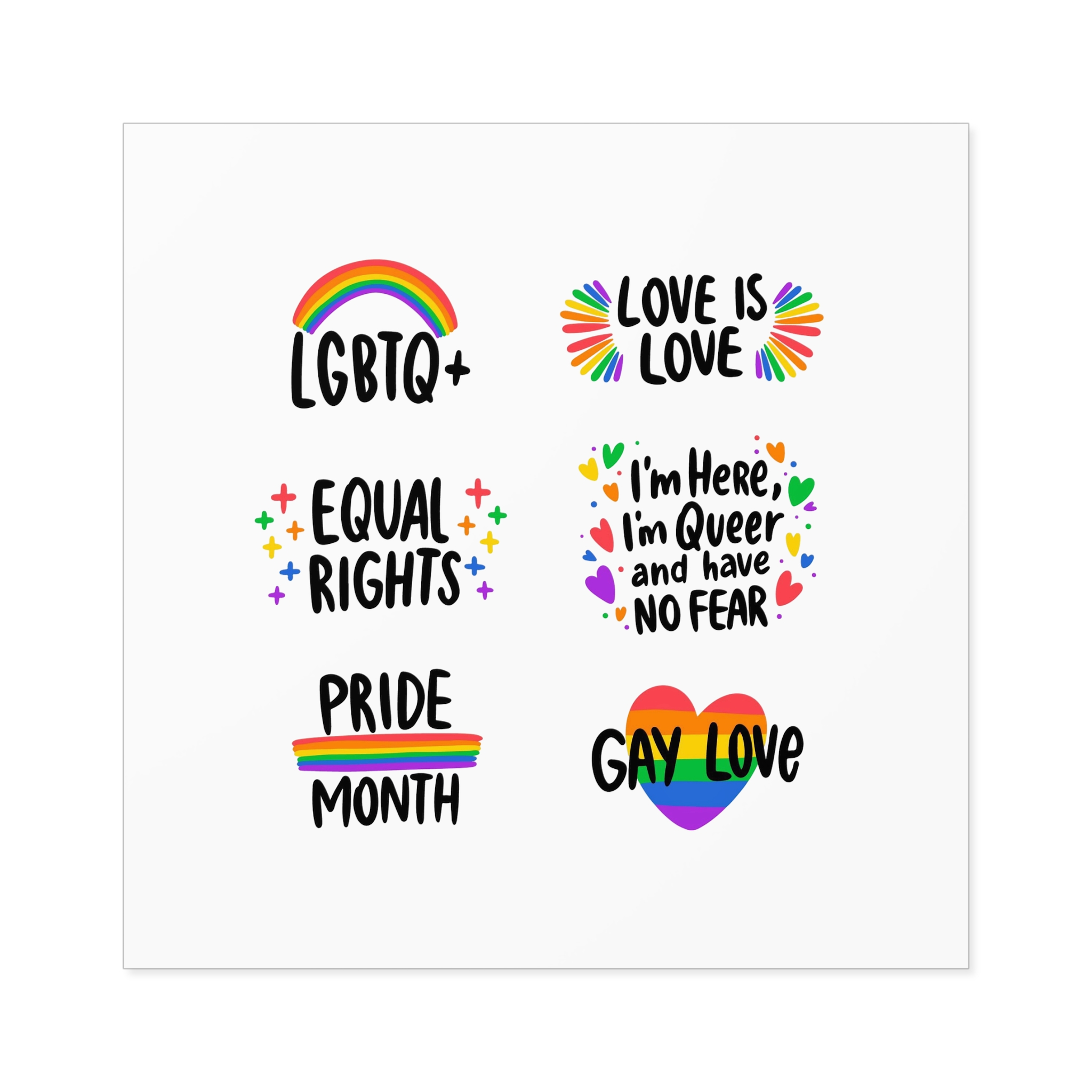 Labels Design Pride Day Event (1) Laminate Stickers Square - Image 49