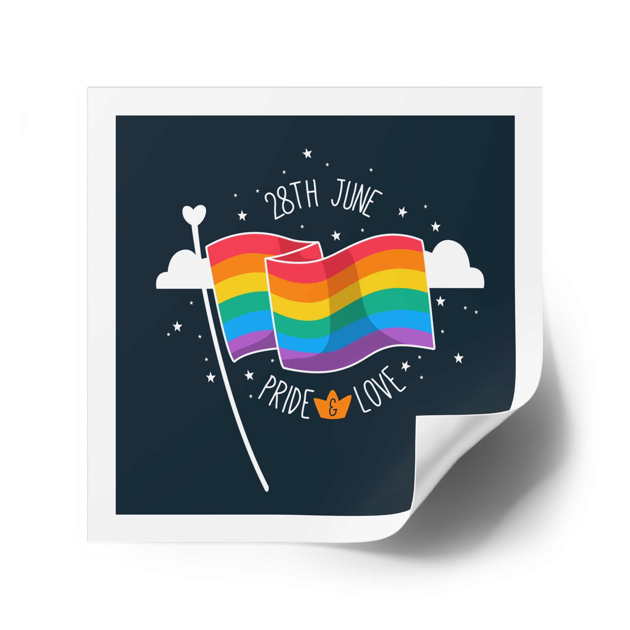 Rainbow Flag With Pride Day Concept Laminate Stickers Square - Image 74