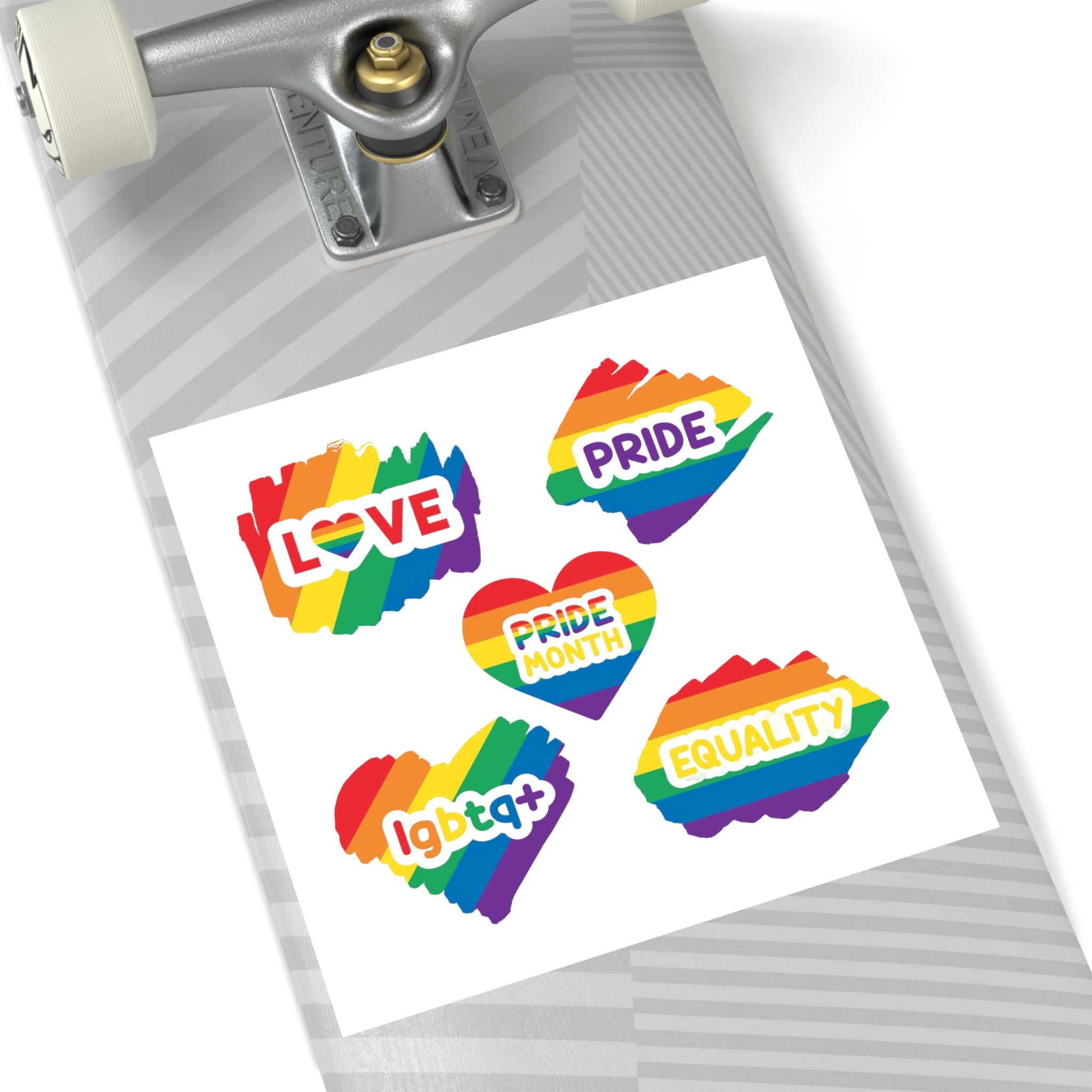Pride Month Stickers Rainbow Lgbtq Flag Love Equality Laminate Stickers Square - Image 52