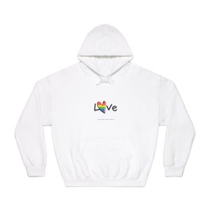 Love Letter Pride Rainbow Lettering Text Writing Pattern Freedom Love Heart Homo Colors Flag Parade(1) (1) Unisex Dryblend Hooded Sweatshirt