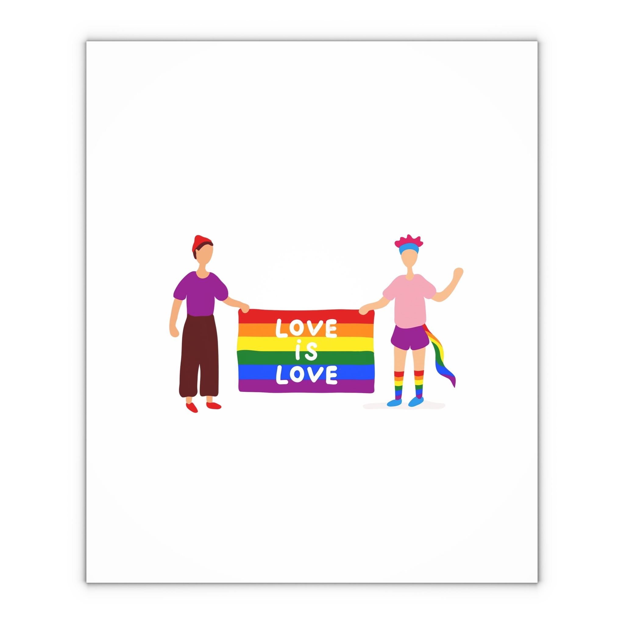 Two Gays Holding Rainbow Flag Gift Wrapping Paper Sheets 1pc - Image 4