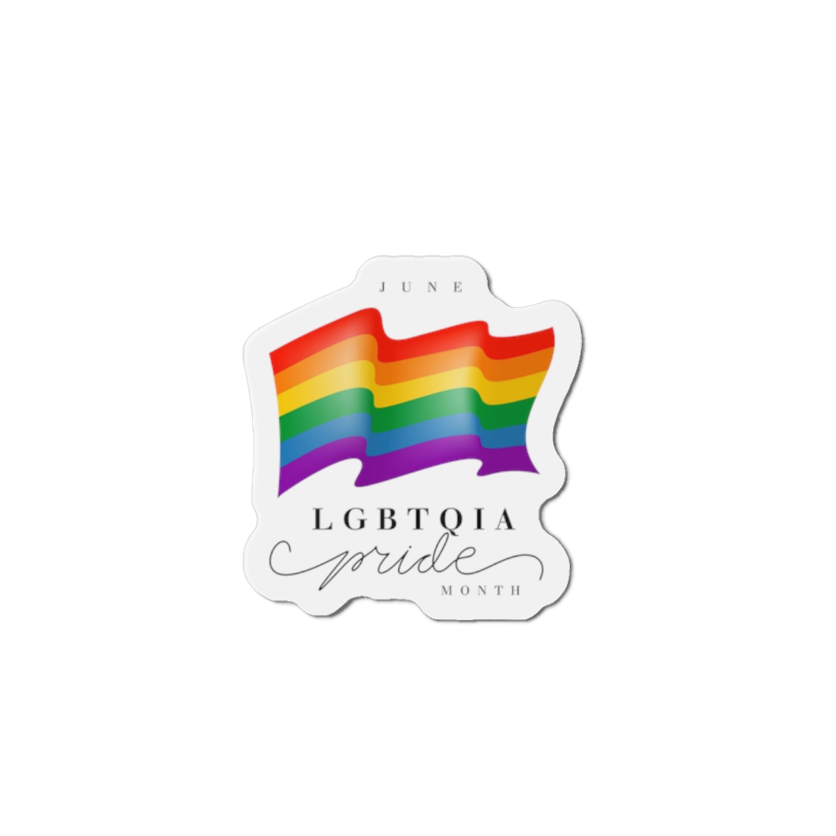 Lgbt Pride Month 2024 Concept Freedom Rainbow Flag With Hearts Gay Parade Vector Die Cut Magnets