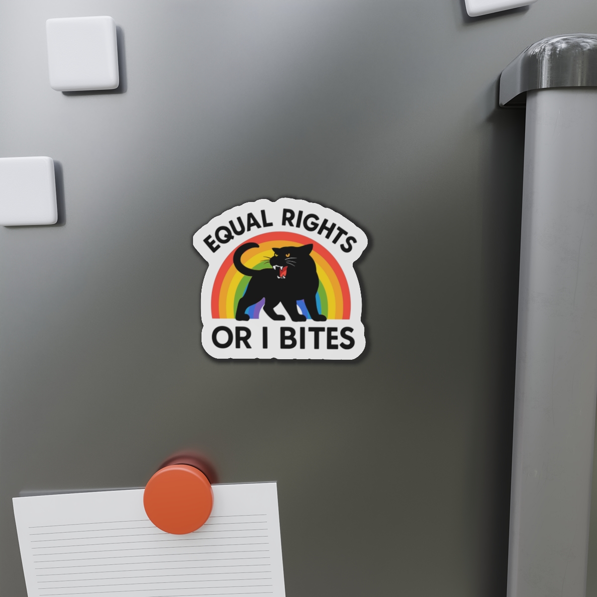 Comfort Colors Equal Rights I Bites Rainbow Cat Die Cut Magnets - Image 8
