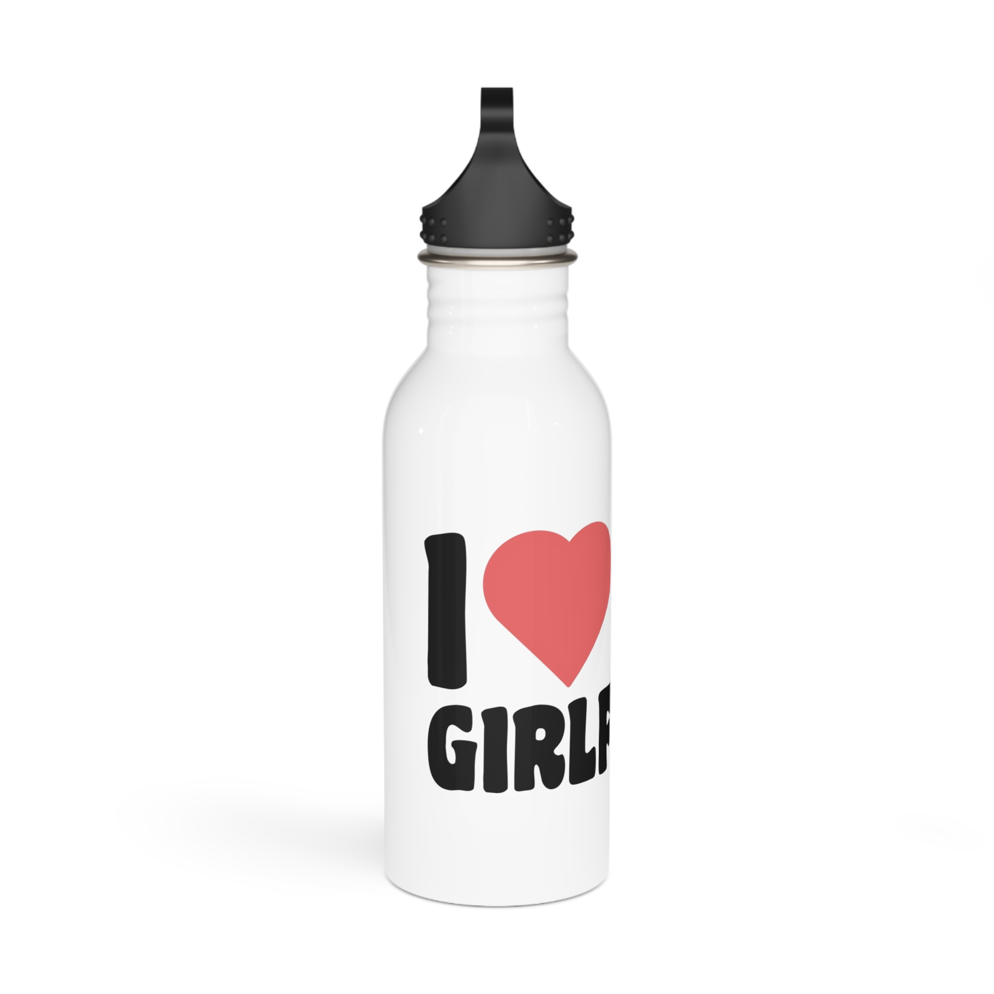 I Love My Girlfriend Iheart My Girlfriend (1) Stainless Steel Water Bottle - Image 2