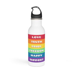 Rainbow Text Stainless Steel Water Bottle