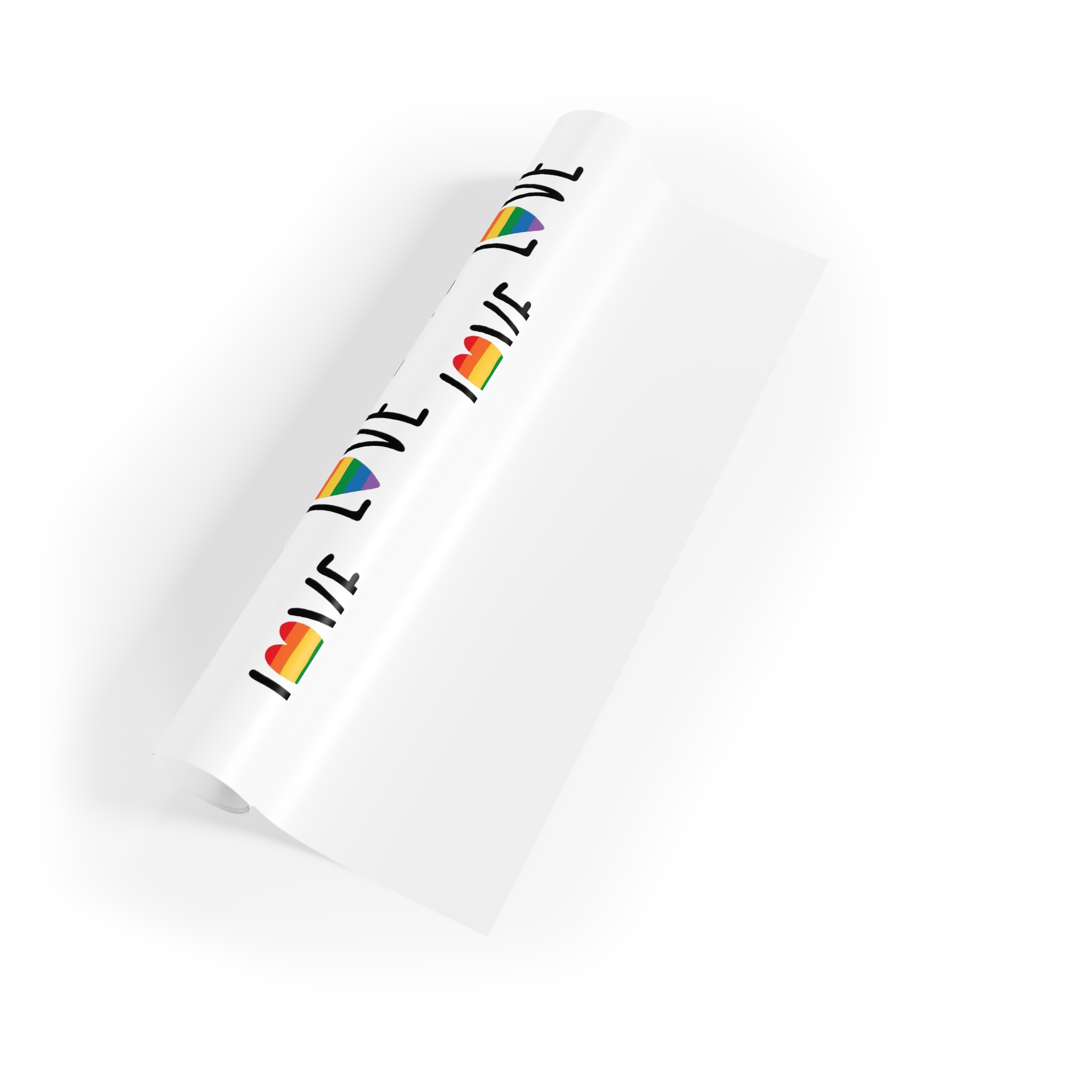 Seamless Pattern Lgbt Rainbow Love Text Gift Wrapping Paper Rolls 1pc - Image 3
