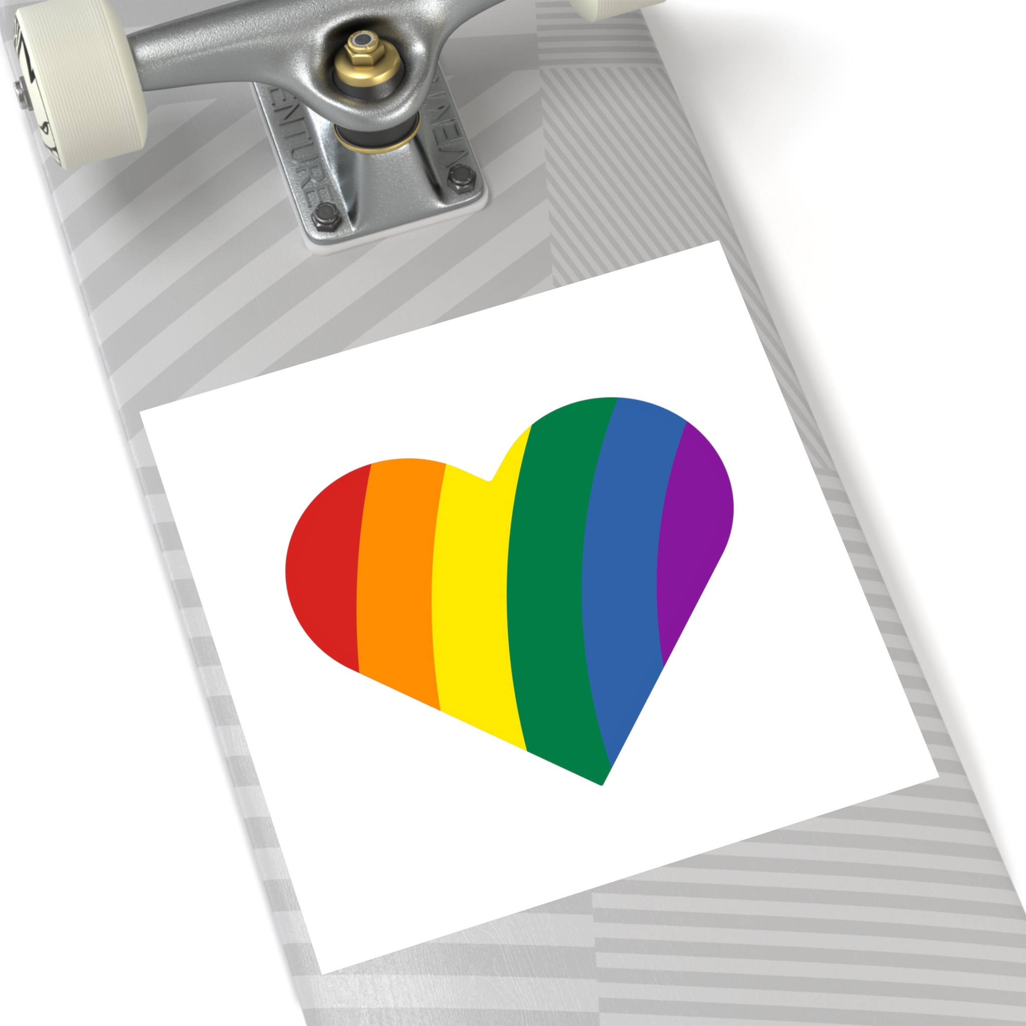 Minimalist Pride Heart Filled With Rainbow Colors Laminate Stickers Square - Image 52