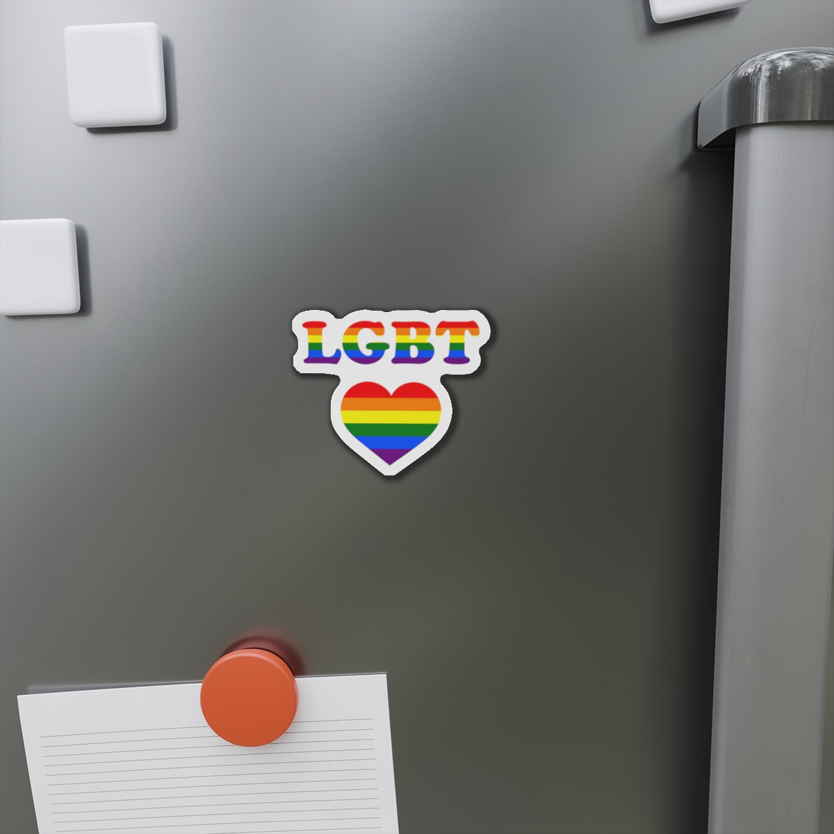 Vector Symbolism Lgbt Community Rainbow Colors Lgbt Inscription Rainbow Heart Die Cut Magnets - Image 5