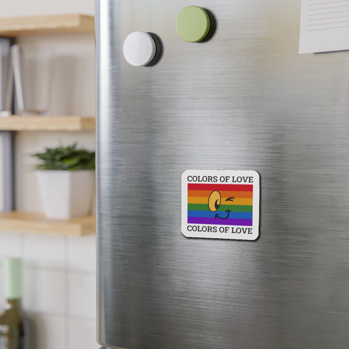 Colors Love Lgbtq Pride Month Quote Rainbow Flag Art With Smiley Face White Background Die Cut Magnets - Image 9