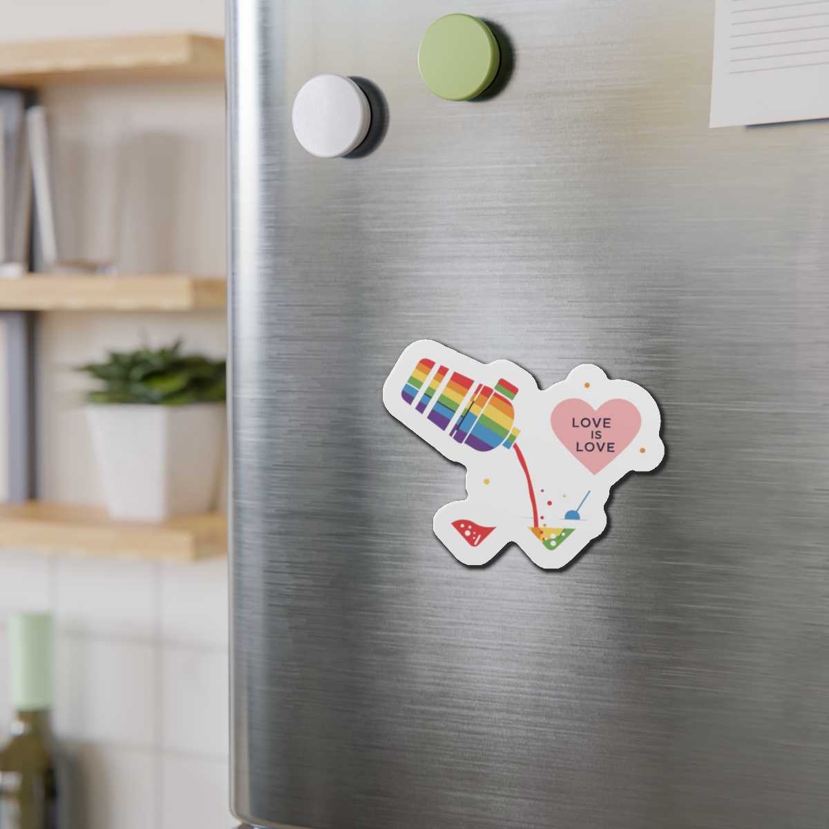 Rainbow Cocktail Shaker Pouring Drink With Heart Love Is Love Illustration Vector Die Cut Magnets - Image 12