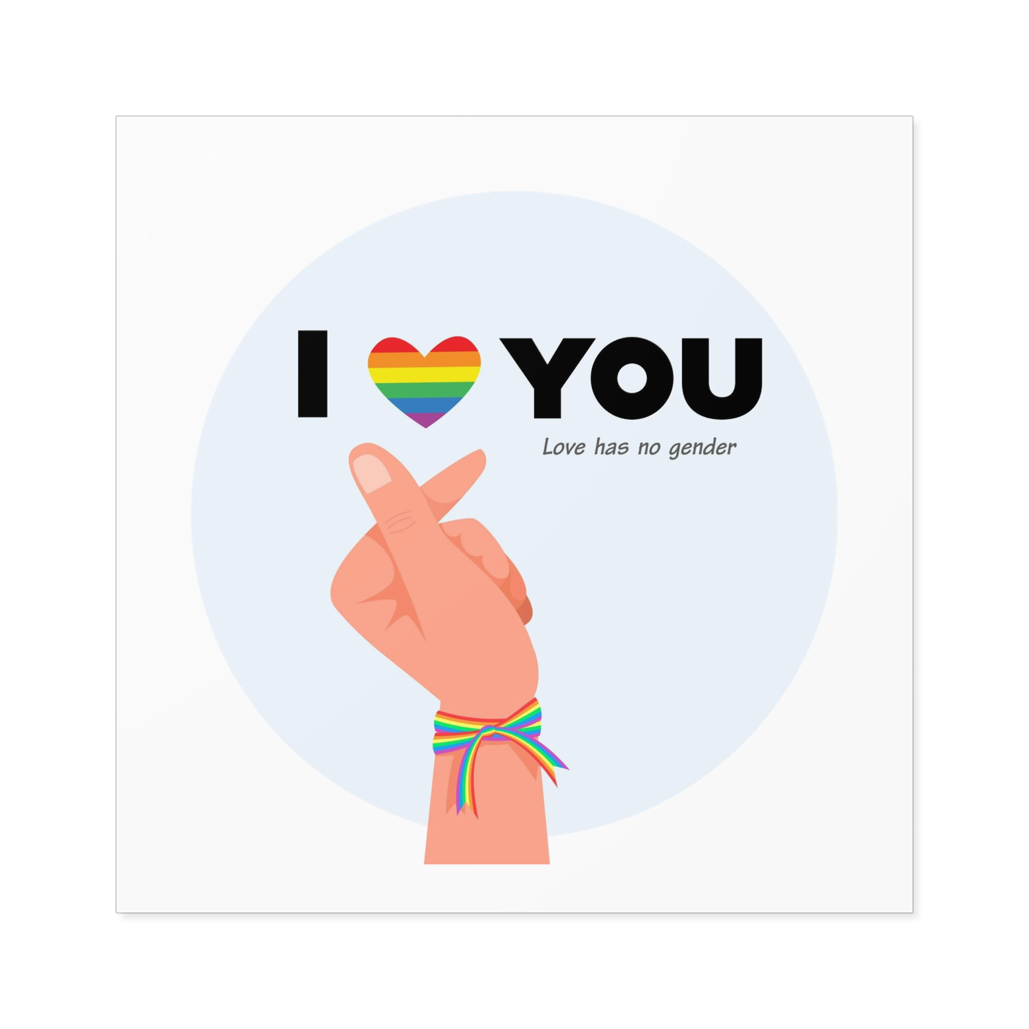Inspirational Homosexual Pride Poster With Rainbow Heart Laminate Stickers Square - Image 41