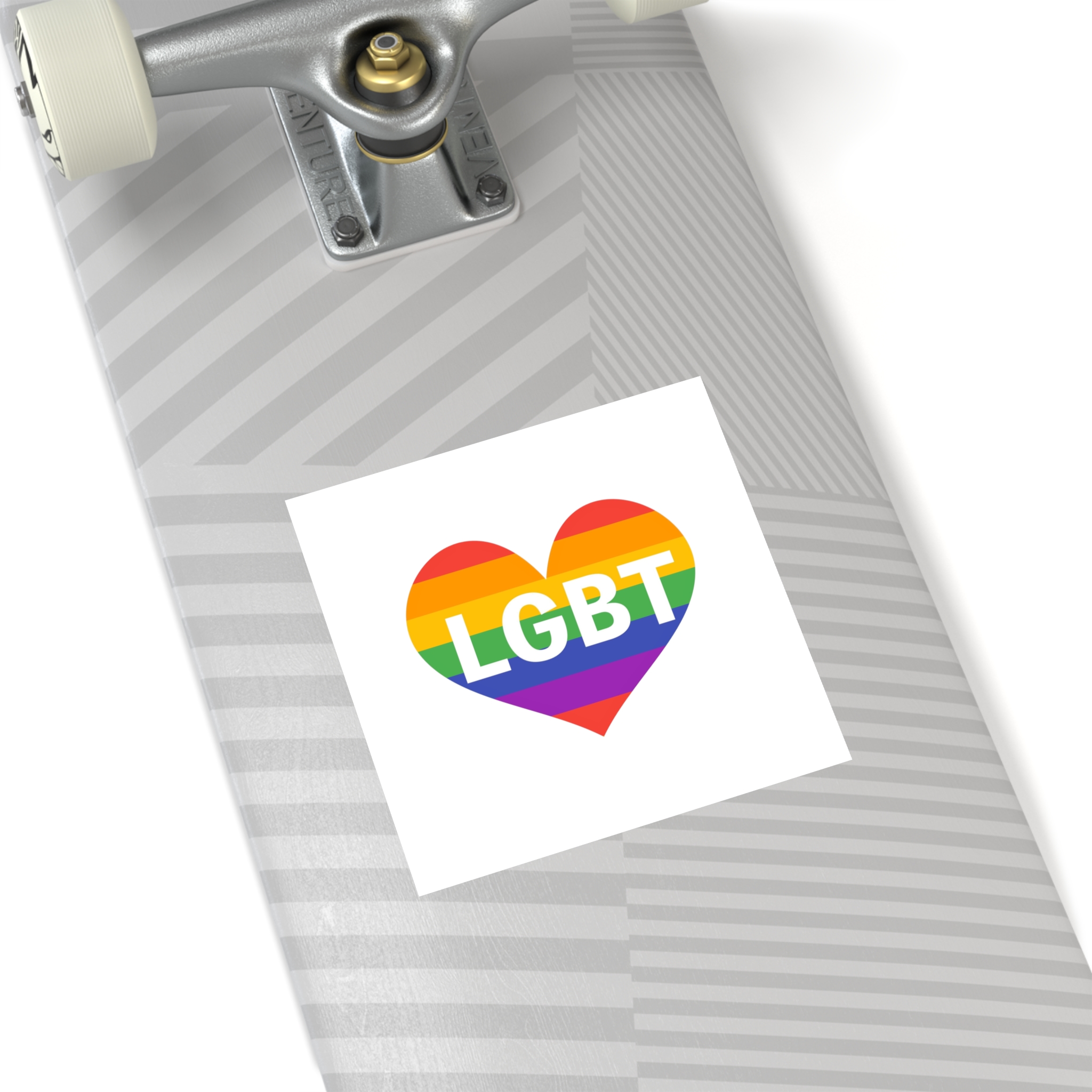 Lgbt Rainbow Colors Heart Mark Lgbt Letters Laminate Stickers Square - Image 76