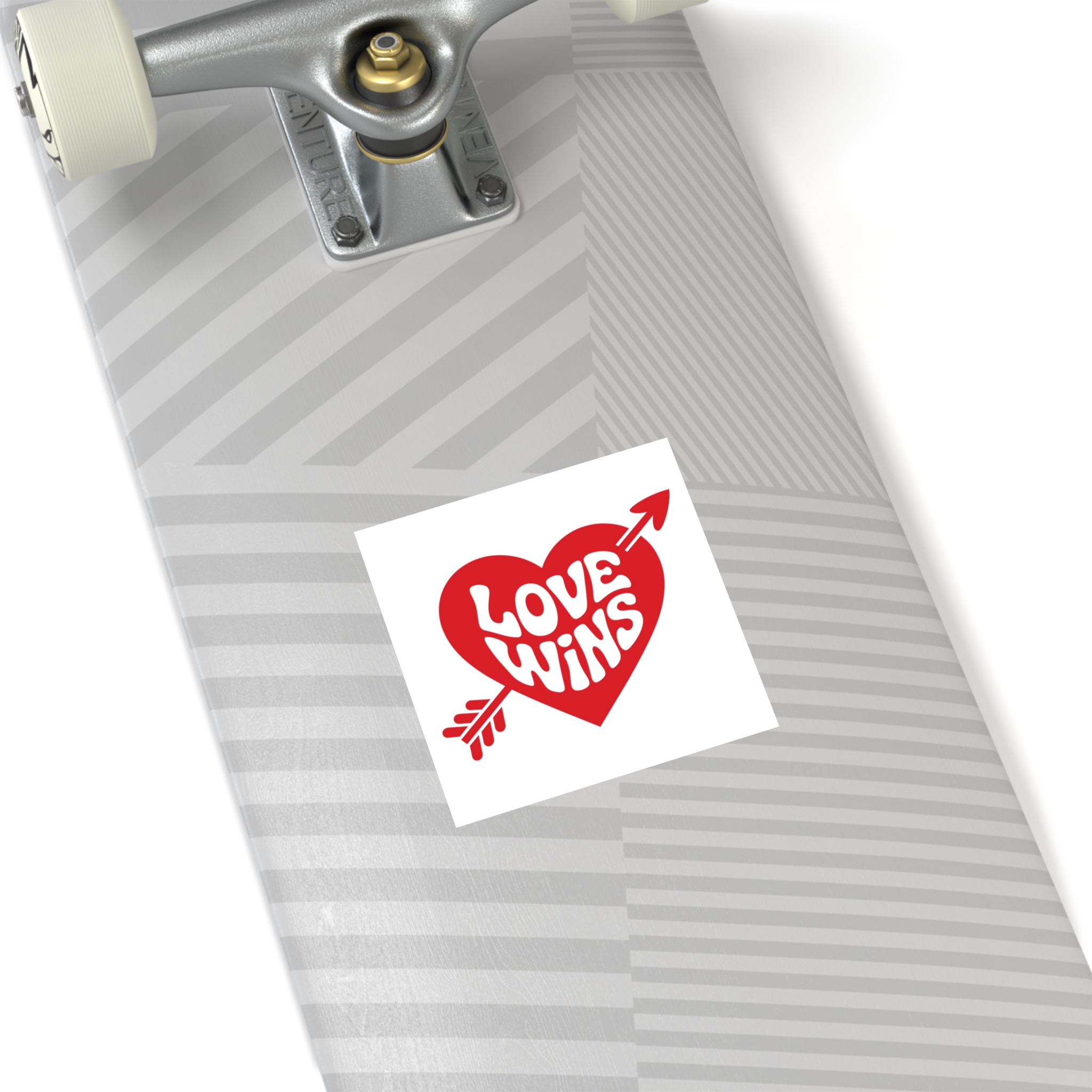 Love Wins Inscription Red Heart Pierced With Cupid39s Arrow Transparent Background Laminate Stickers Square - Image 20