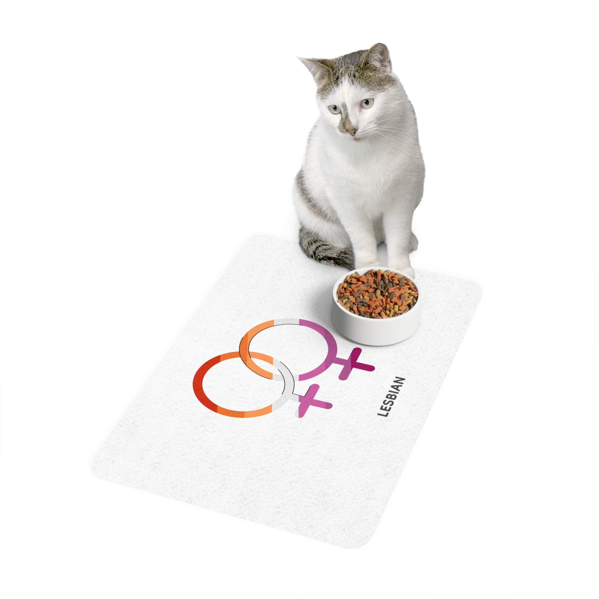 Lesbian Orientation Identity Symbol Pet Food Mat 12x18 - Image 3