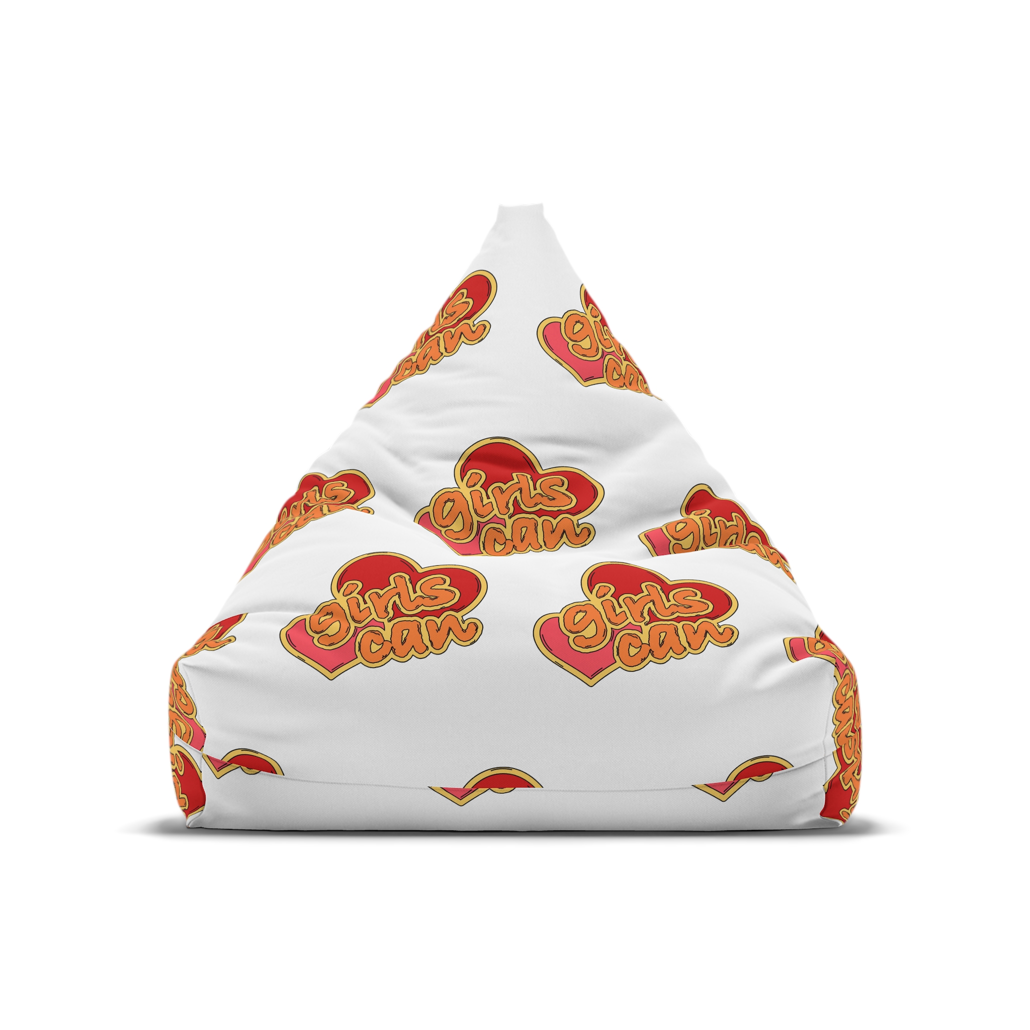 Girls Can Heart Sticker Vector Bean Bag Chair Cover - Image 5